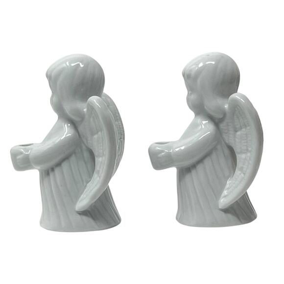 Angel Candleholders - Set of 2 - For Small Skinny Candles - Picture 5 of 6